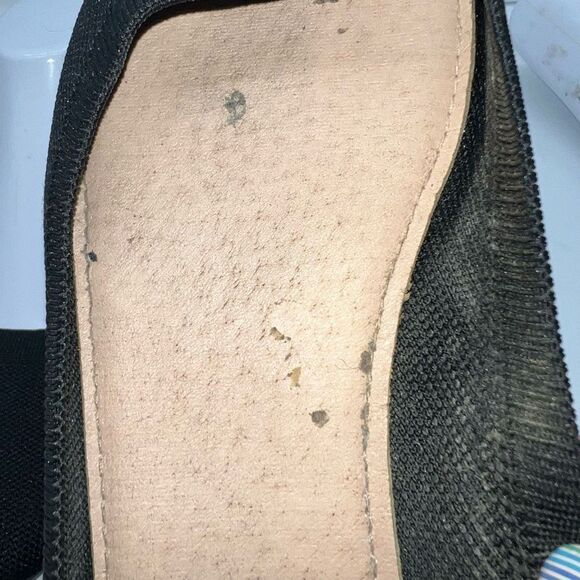 Knit Oval Toe Flats in Black - Picture 6 of 10